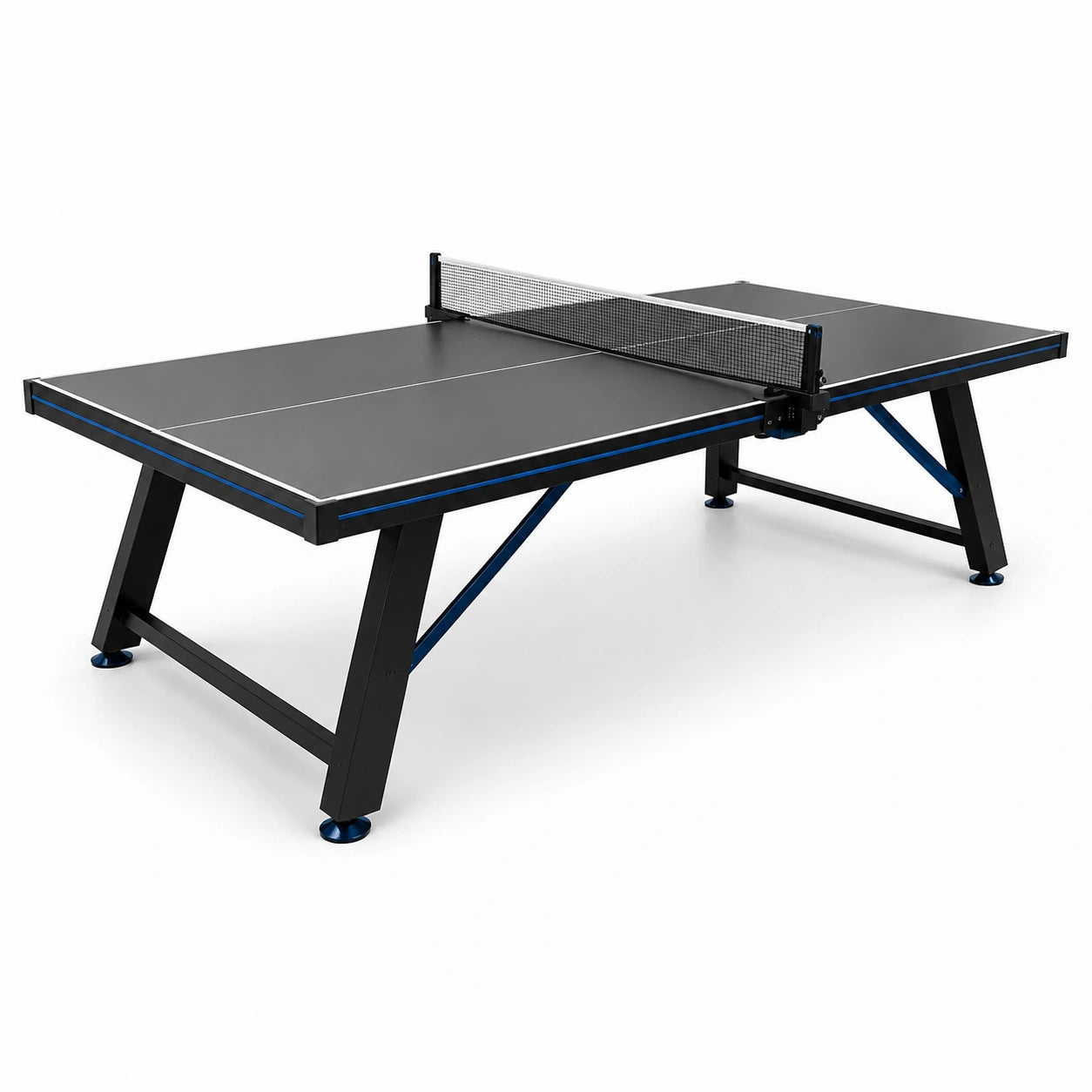 Tavolo da ping pong da interno 274 × 152,5 × 76 cm, nero con struttura in acciaio